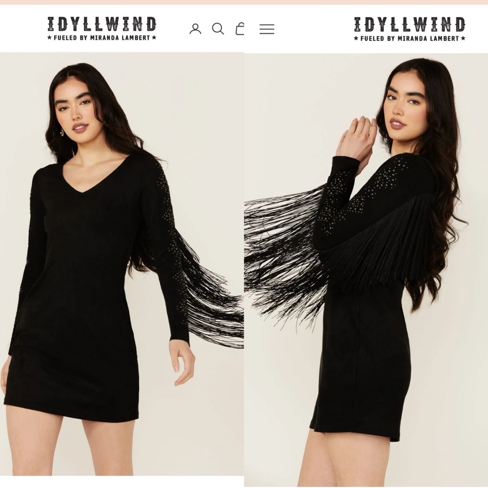 Idyllwind Miranda Lambert black Long Sleeve Fringe Dress western